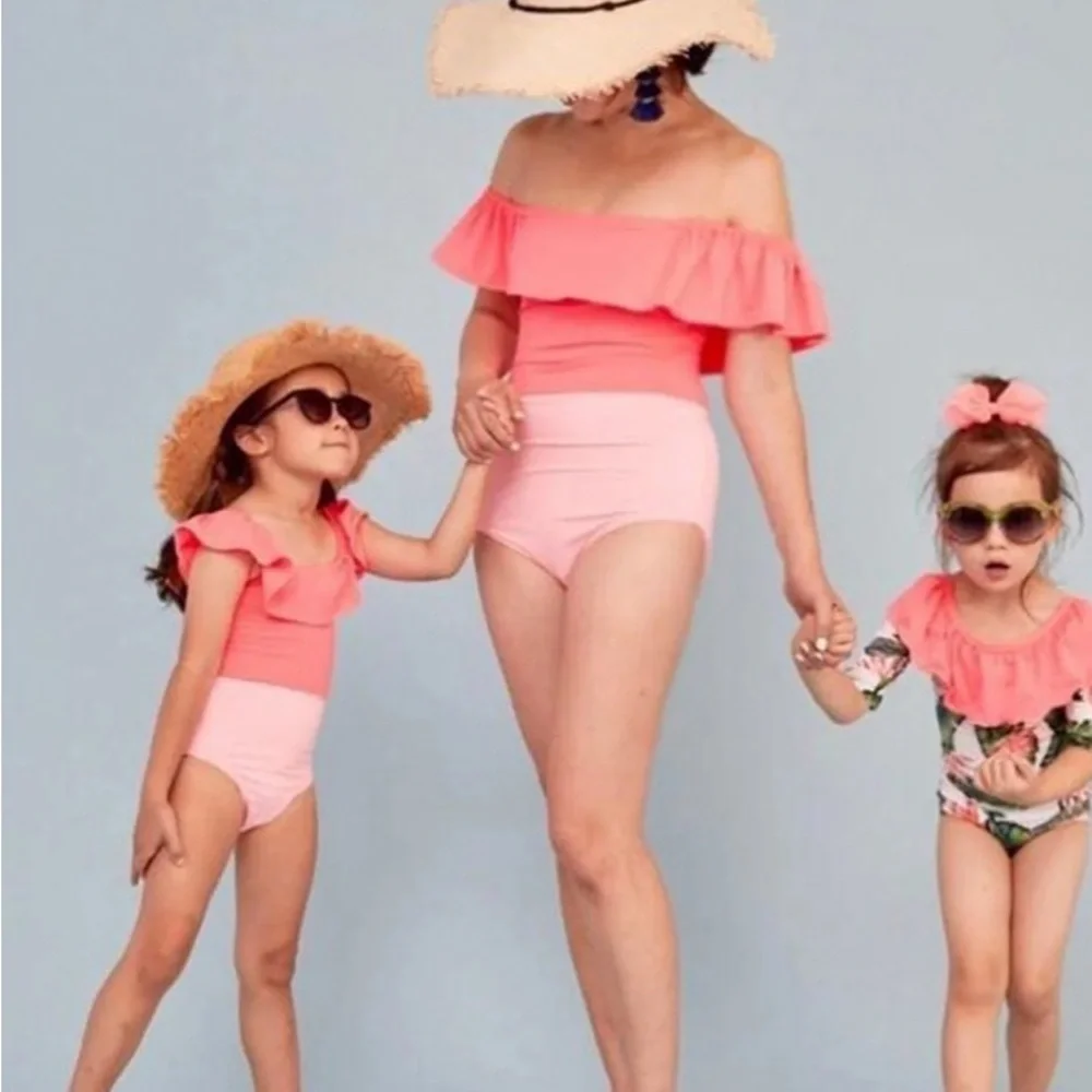 Charming Coral Kids Swim One Piece by Petite Hailey